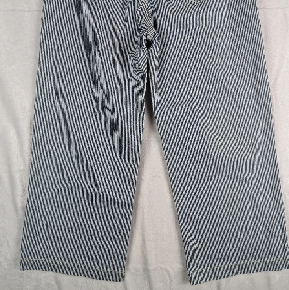 Flying‎ Monkey Wide Leg Cropped Jeans 25 Gaucho Jeans Blue White Stripe Capri